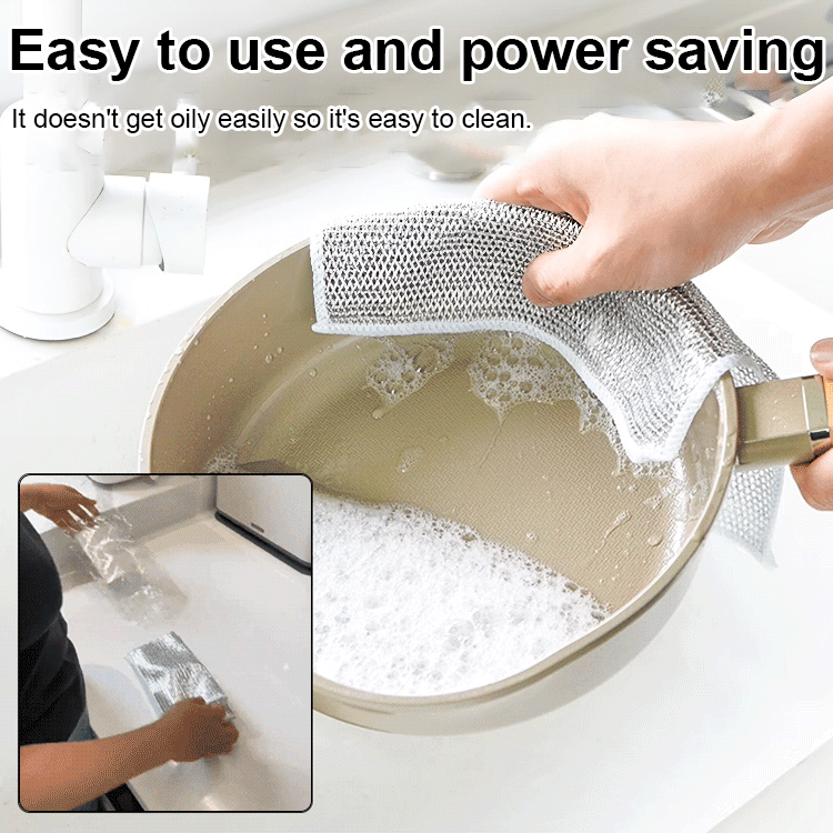 【stain removal】Double-sided silver silk bamboo charcoal cleaning cloth