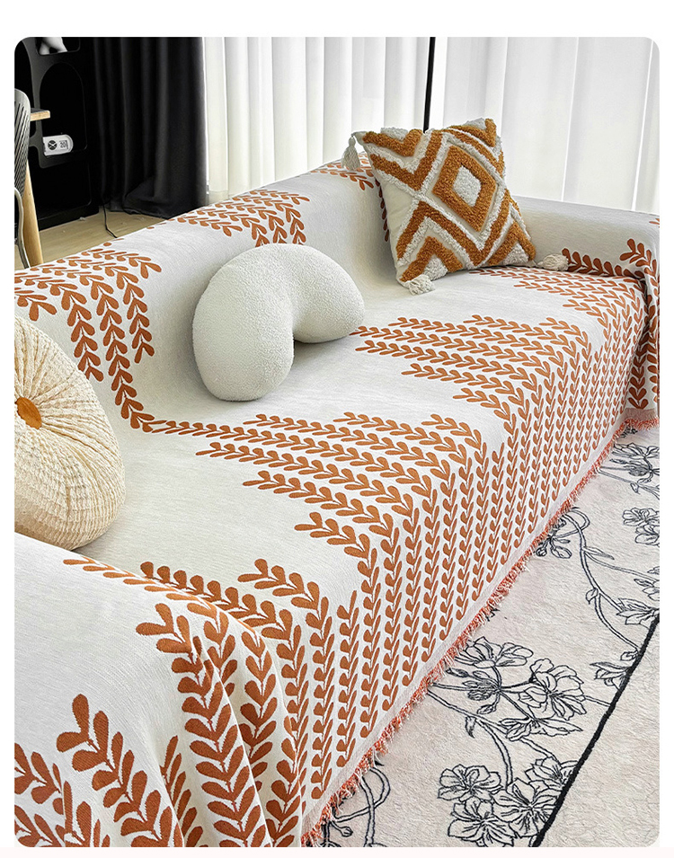 Close-up of non-slip sofa cover texture