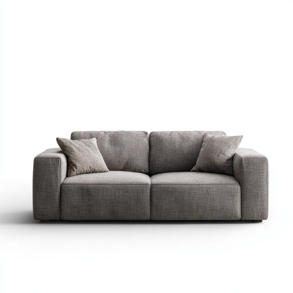 Canapé 2 places Tissu 200x90x85 cm - Gris - Design Moderne