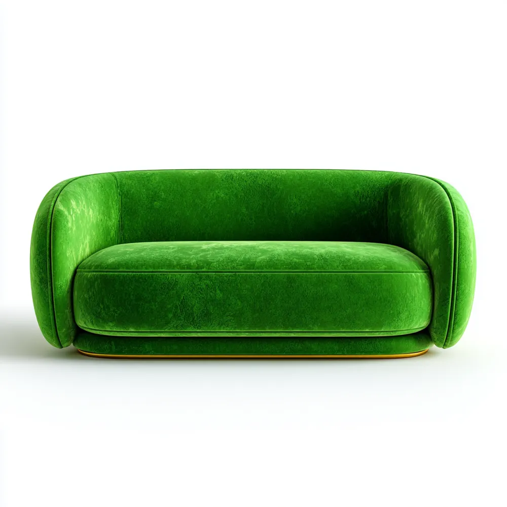 Canapé 2 places Velours 150x85x70 cm - Vert - Design Contemporain