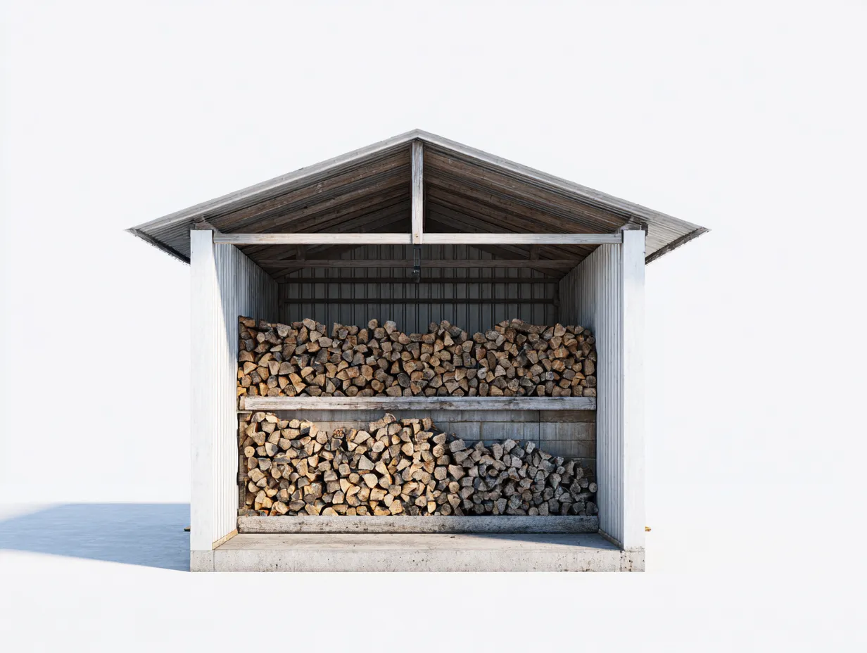 Portalegna - Metallo-Legno - 200x65x185 cm - Grigio-Naturale - Stile industriale-Loftgetbay