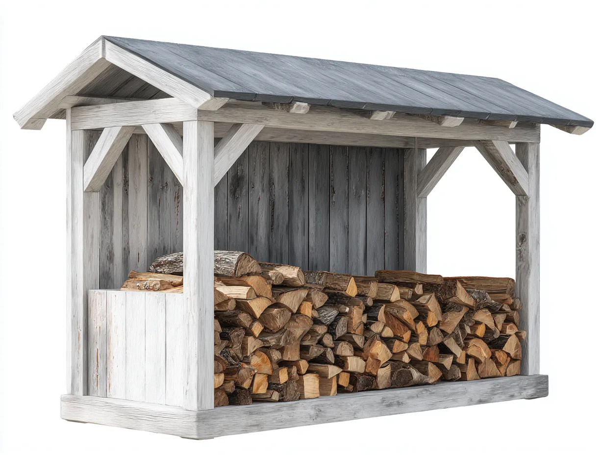 Portalegna - Legno - 165x75x180 cm - Grigio-Bianco-Naturale - Stile rustico-Loftgetbay