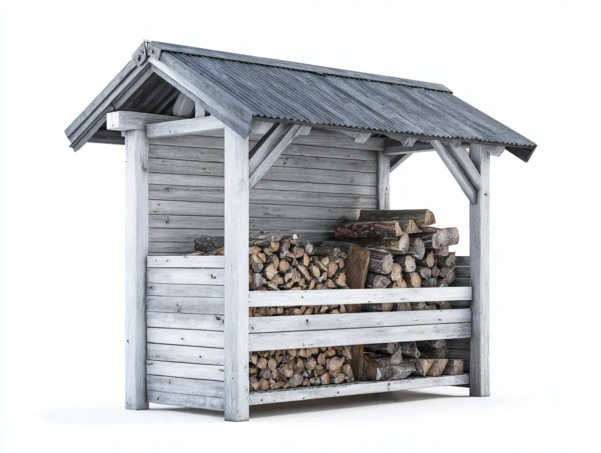 Portalegna - Legno - 170x80x185 cm - Grigio-Naturale - Stile rustico-Loftgetbay