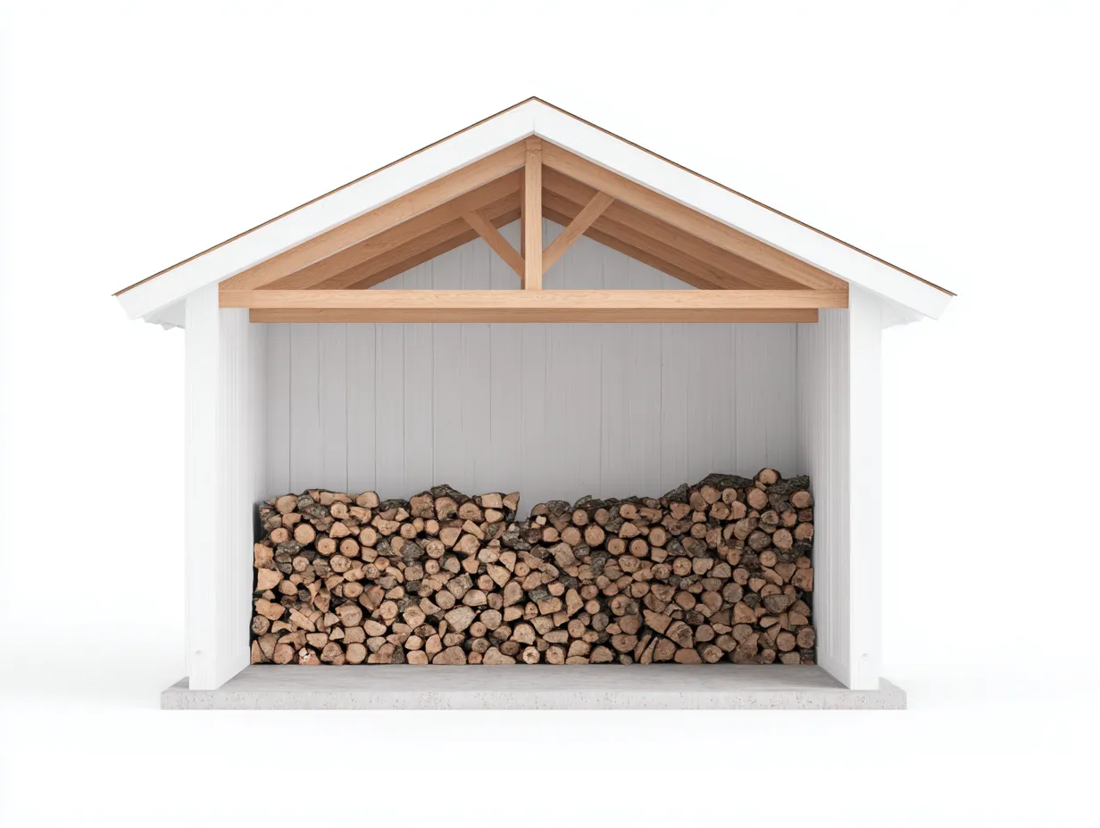 Portalegna - Legno - 190x75x195 cm - Bianco-Naturale - Stile nordico-Loftgetbay