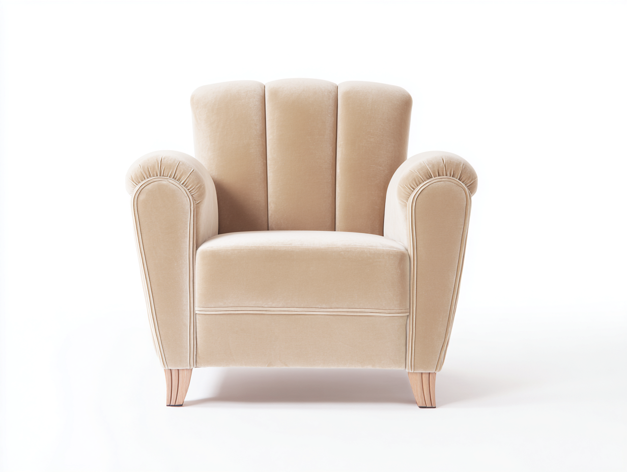 Sillón de tela-Tela tapizada-90x85x88 cm-Beige-Estilo clásico elegante para salón-Casauploft