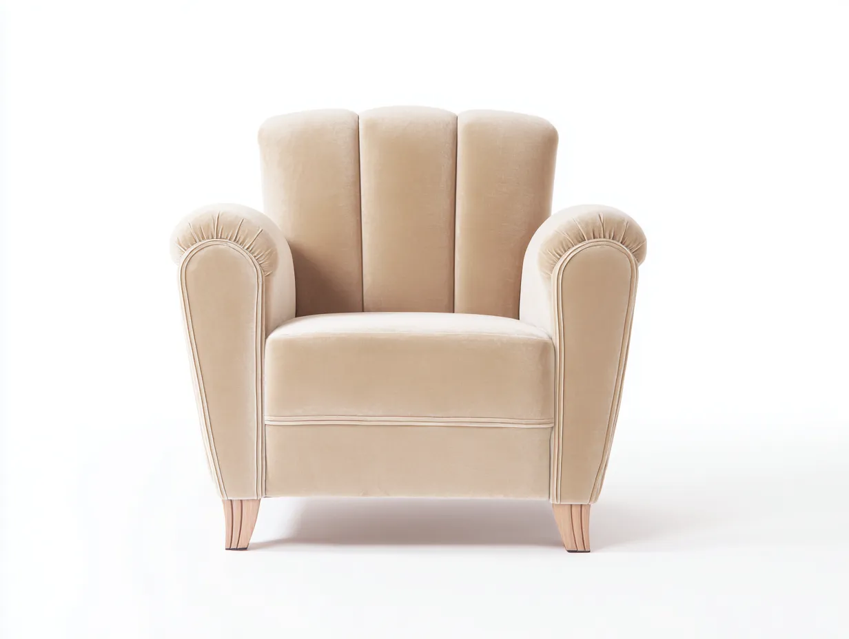 Sillón de tela-Tela tapizada-90x85x88 cm-Beige-Estilo clásico elegante para salón-Casauploft