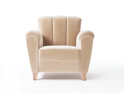 Sillón de tela-Tela tapizada-90x85x88 cm-Beige-Estilo clásico elegante para salón-Casauploft