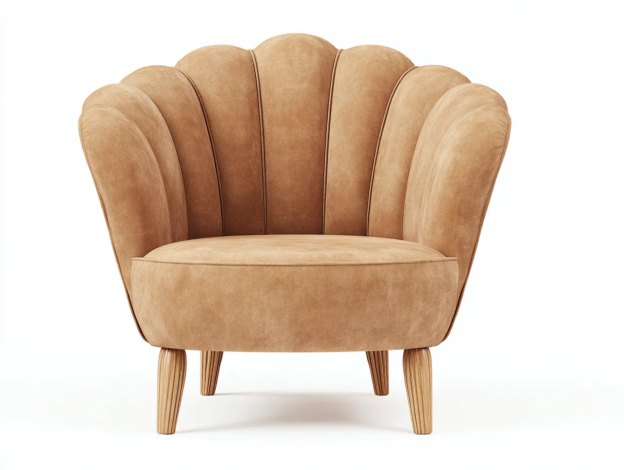 Sillón de tela-Tela tapizada-88x82x86 cm-Beige claro-Estilo vintage para salón-Casauploft