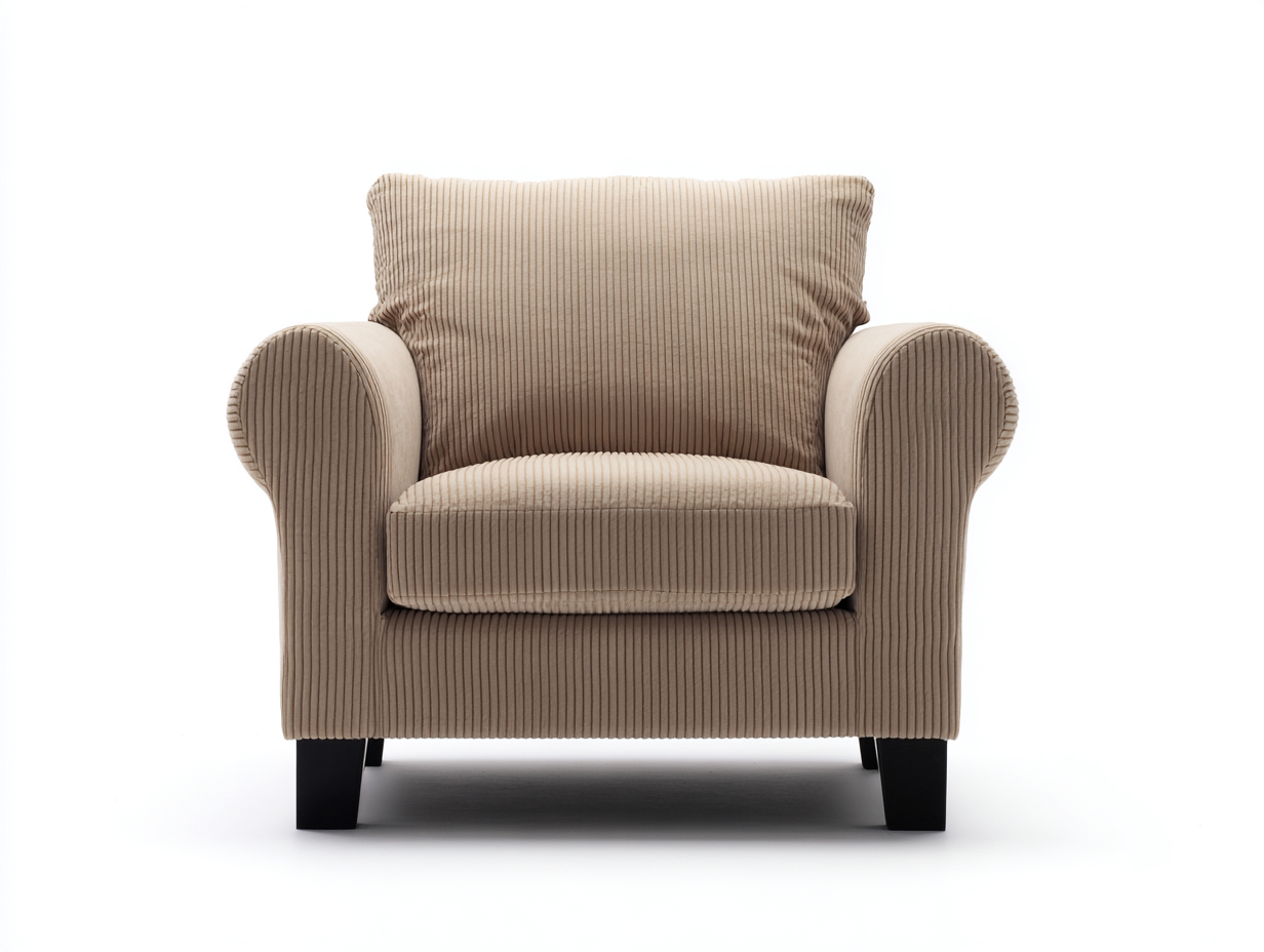 Sillón de tela-Tela de pana-92x88x86 cm-Beige-Estilo cómodo para salón-Casauploft