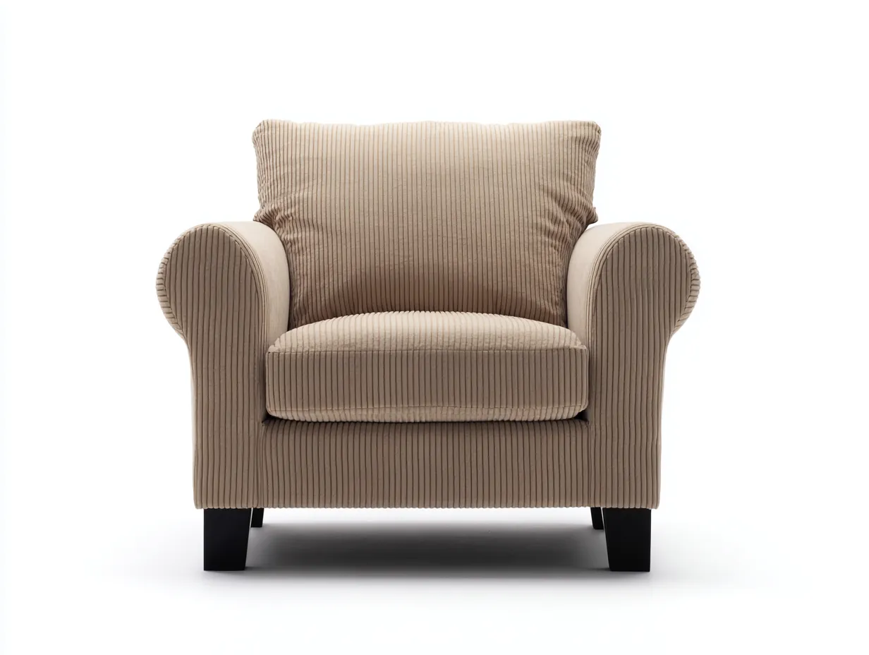 Sillón de tela-Tela de pana-92x88x86 cm-Beige-Estilo cómodo para salón-Casauploft