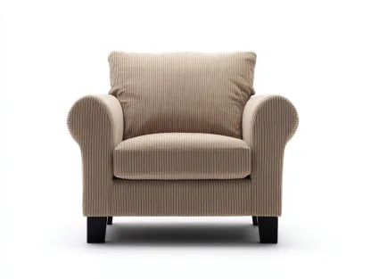 Sillón de tela-Tela de pana-92x88x86 cm-Beige-Estilo cómodo para salón-Casauploft