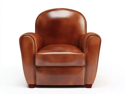 Sillón de piel-Piel natural-85x80x75 cm-Marrón-Estilo clásico para salón-Casauploft