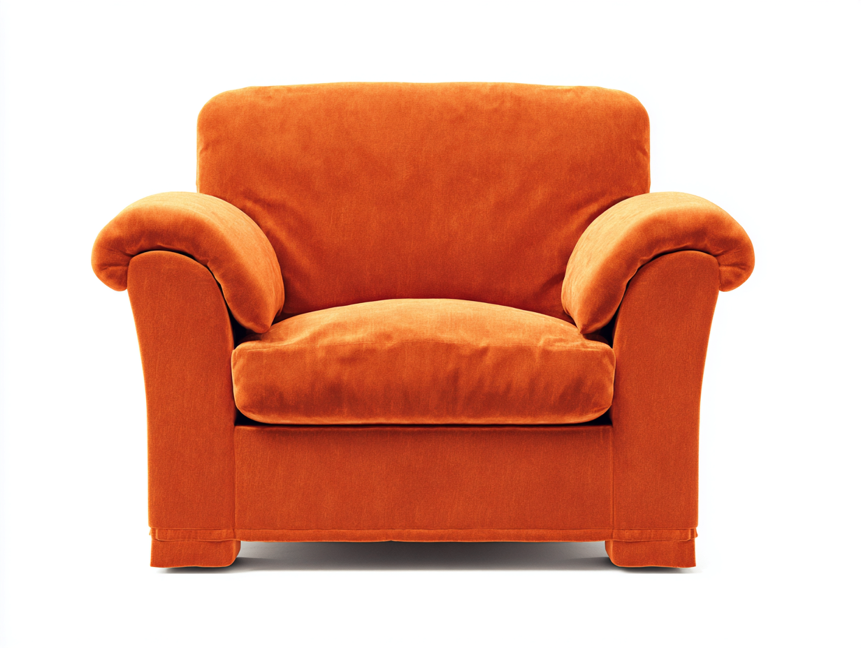 Sillón de tela-Tela tapizada-95x90x85 cm-Naranja-Estilo acogedor para salón-Casauploft