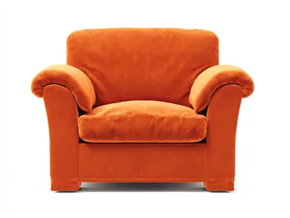 Sillón de tela-Tela tapizada-95x90x85 cm-Naranja-Estilo acogedor para salón-Casauploft