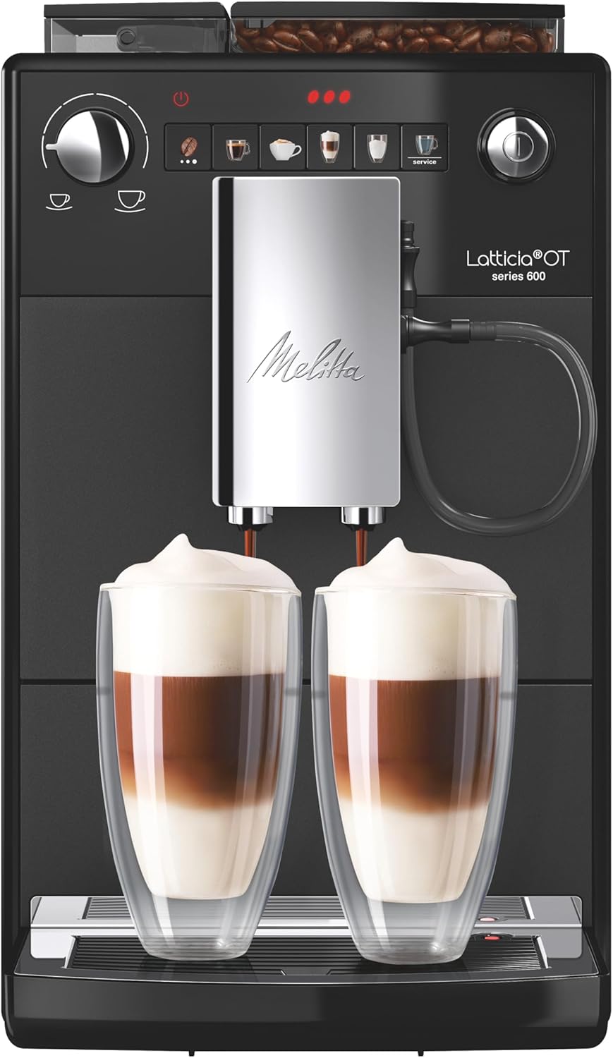 Kaffeevollautomat mit Mahlwerk und Milchsystem 1,5 L – Schwarz – Espresso und Cappuccino Kaffeemaschine 35,2 x 20 x 45,9 cm-Pineuppad