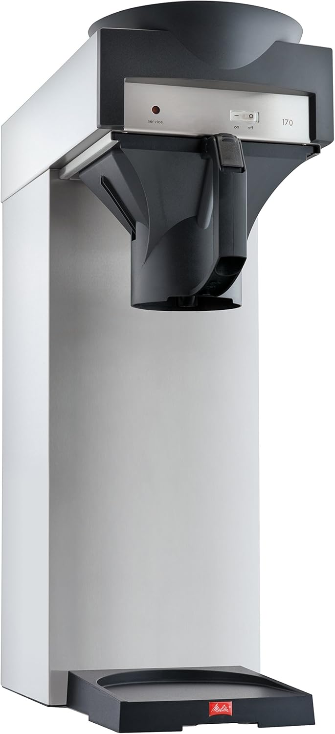 Filterkaffeemaschine für Isolierkanne 2.2 L Edelstahl Schwarz - Thermoisolierte Kanne - Große Kapazität - 46 x 27 x 73 cm-Pineuppad