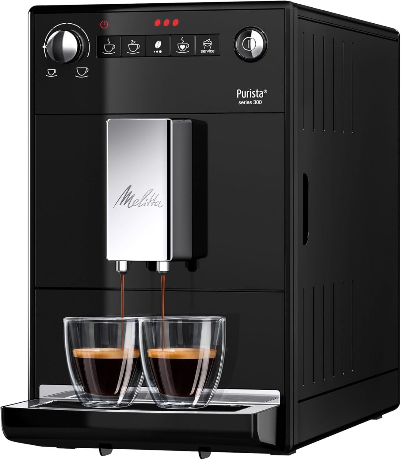 Kompakter Kaffeevollautomat mit Mahlwerk für Espresso und Kaffee 1.2 L Schwarz - Lieblingskaffee Funktion - 3 Stufen Kaffeestärke - 45.9 x 22 x 33.4 cm-Pineuppad