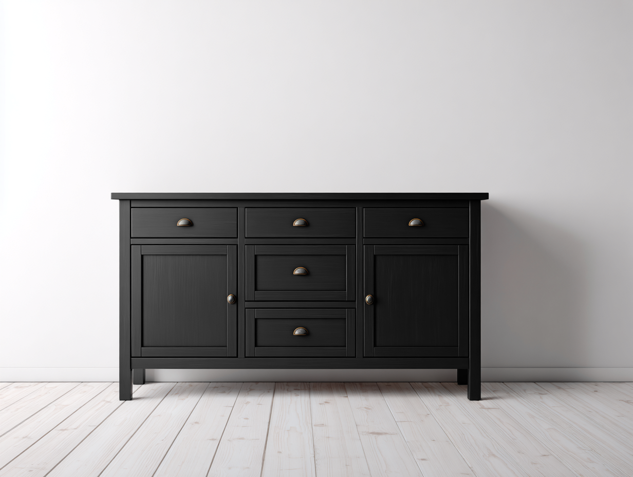 Dielenschrank MDF 160x45x85 cm - Schwarz - Modernes Design für den Flur-Pineuppad