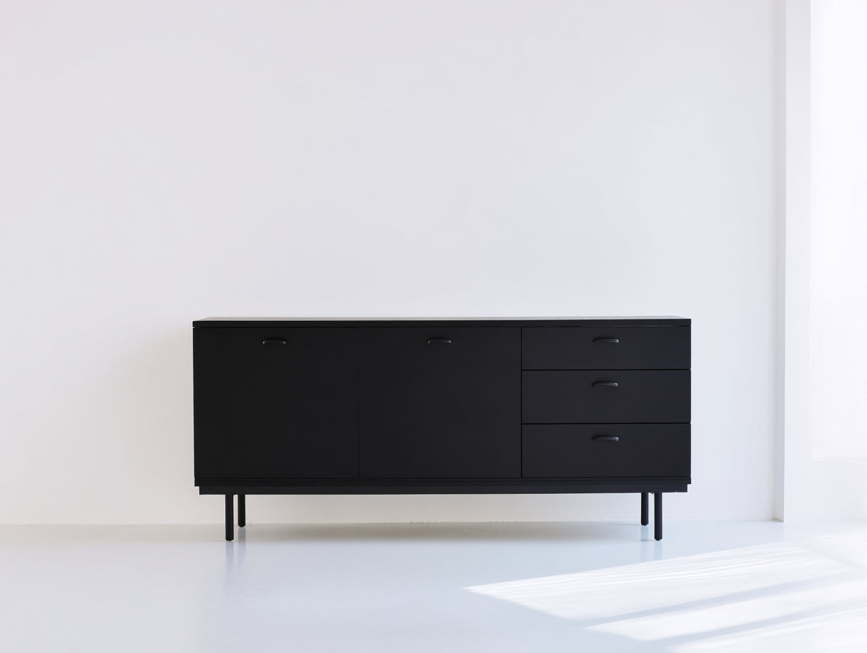 Dielenschränke Flurschrank Holzoptik 180x40x75 cm - Schwarz - modernes Design für den Eingangsbereich-Pineuppad