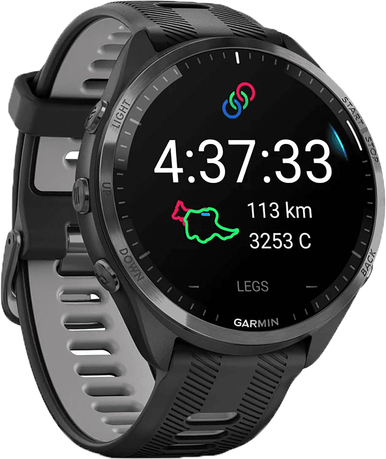 Garmin Forerunner 965 GPS Multisport-Smartwatch DLC Titan, Schwarz/Hellgrau, 32 GB Speicher, Schlafüberwachung, Bluetooth & WLAN, Unisex OneSize-Pineuppad
