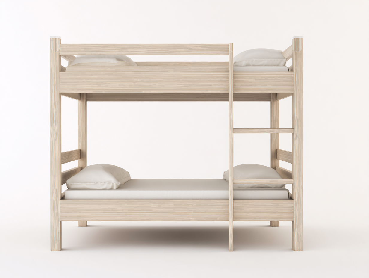 Etagenbetten Massivholz 200x90x160 cm - Naturholz-Beige - modernes Design-Pineuppad