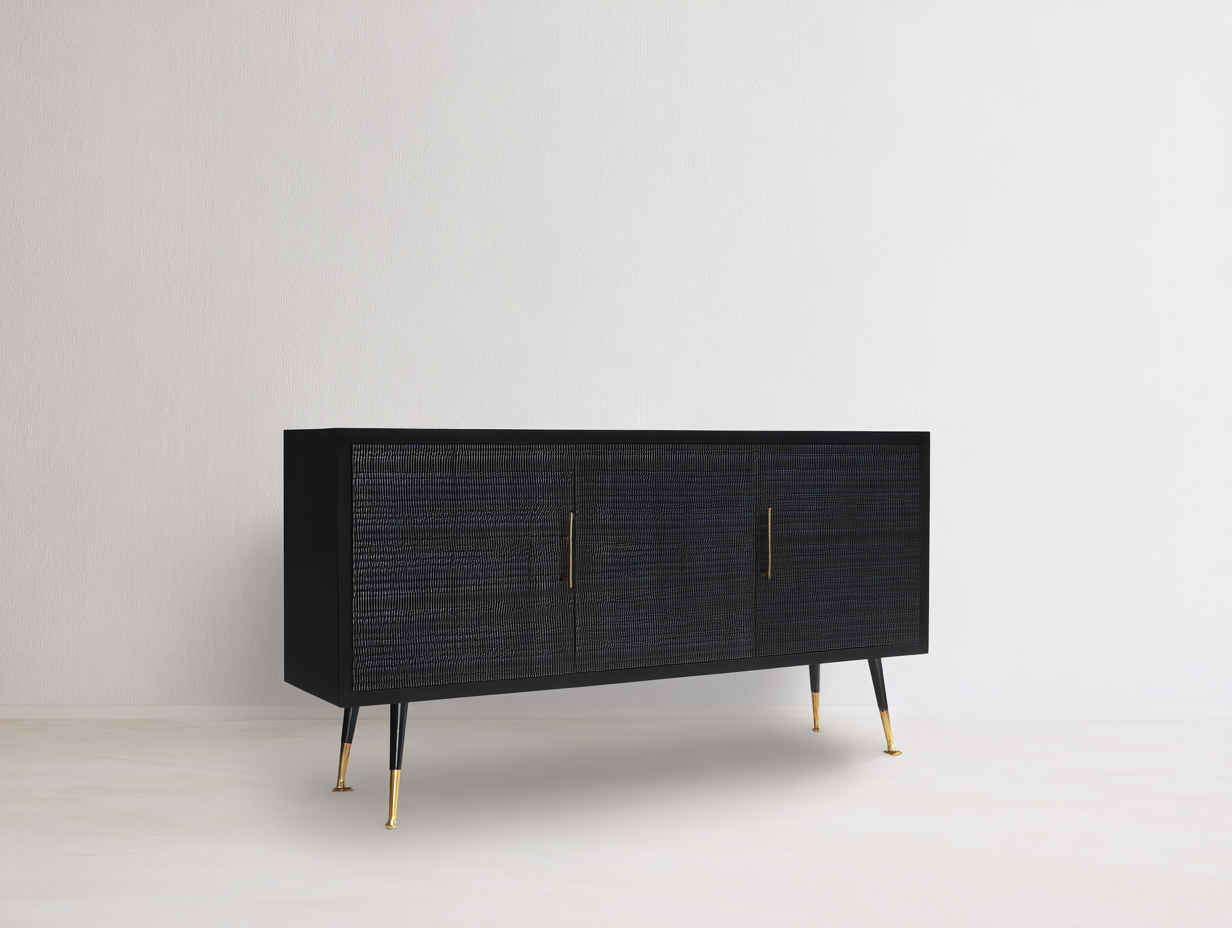 Dielenschränke Flurschrank Holzoptik 160x40x75 cm - Schwarz - modernes Design für den Eingangsbereich-Pineuppad