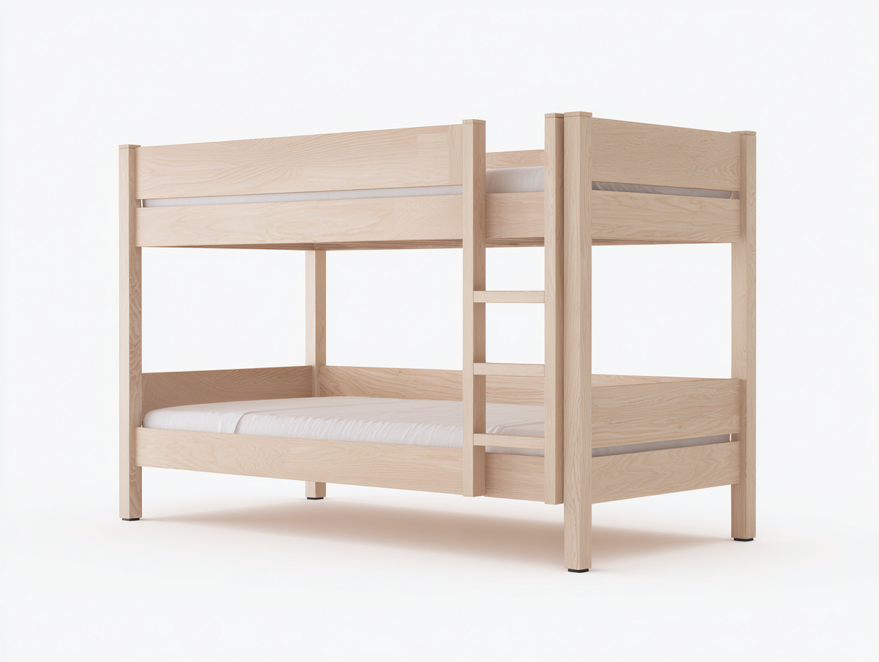 Etagenbett Holz 200x100x170 cm Natur für Kinderzimmer - schlichtes modernes Design-Pineuppad