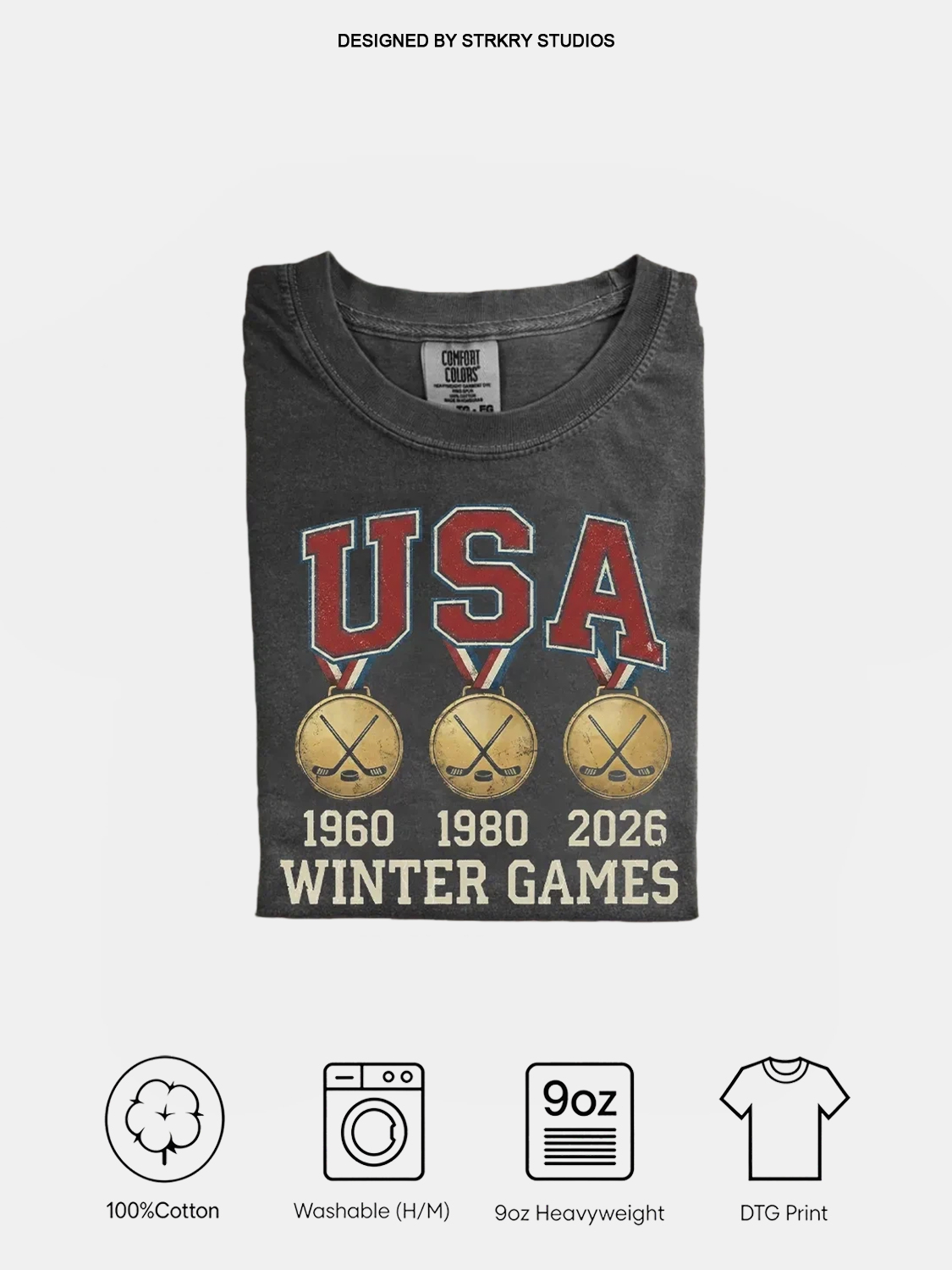 USA 1980 1960 2026 Gold Medals Winter Games T-shirt