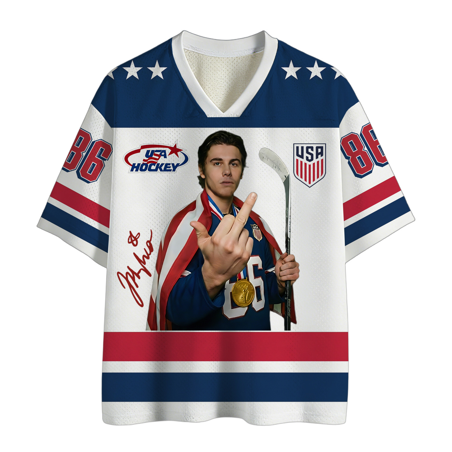 Jack Hughes Hockey Vintage Mesh Jersey