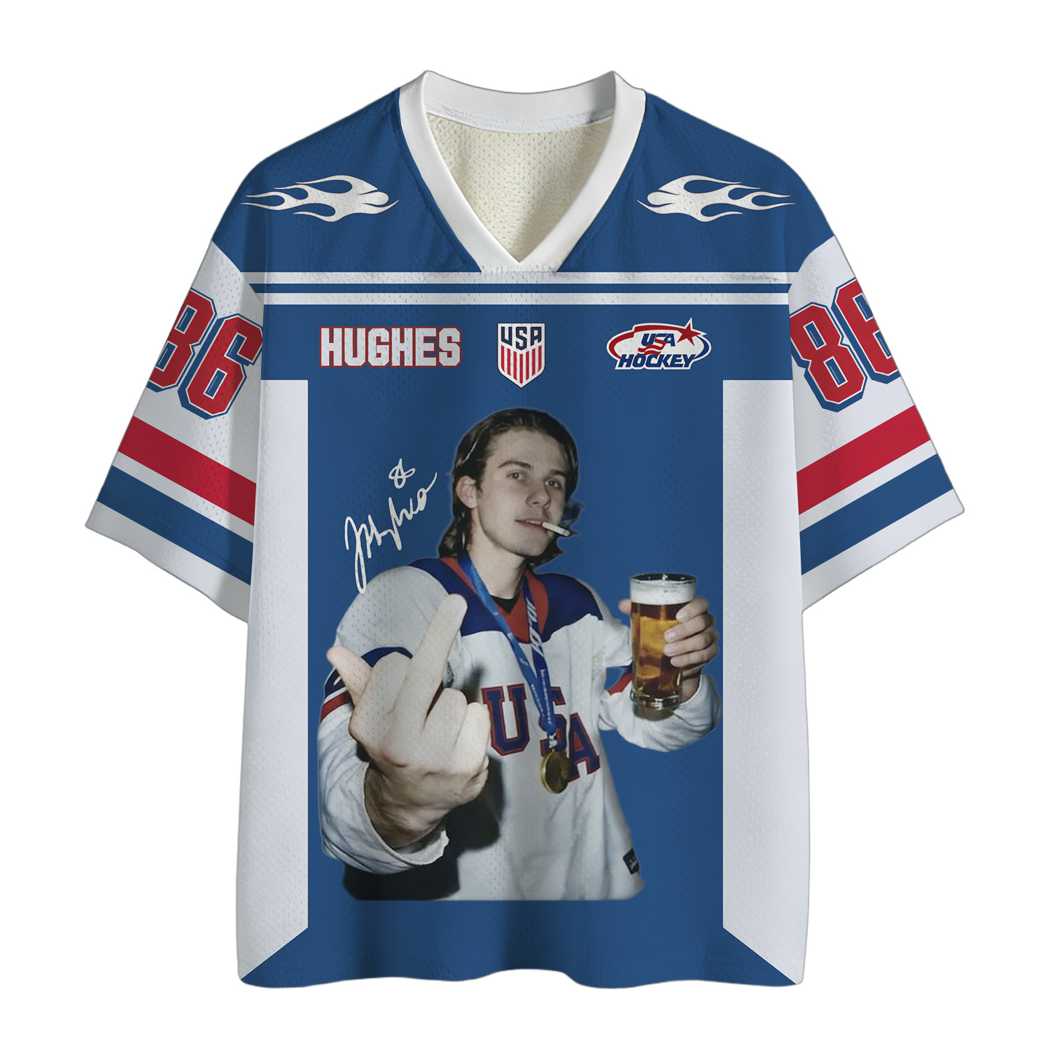 Jack Hughes Hockey Vintage Mesh Jersey