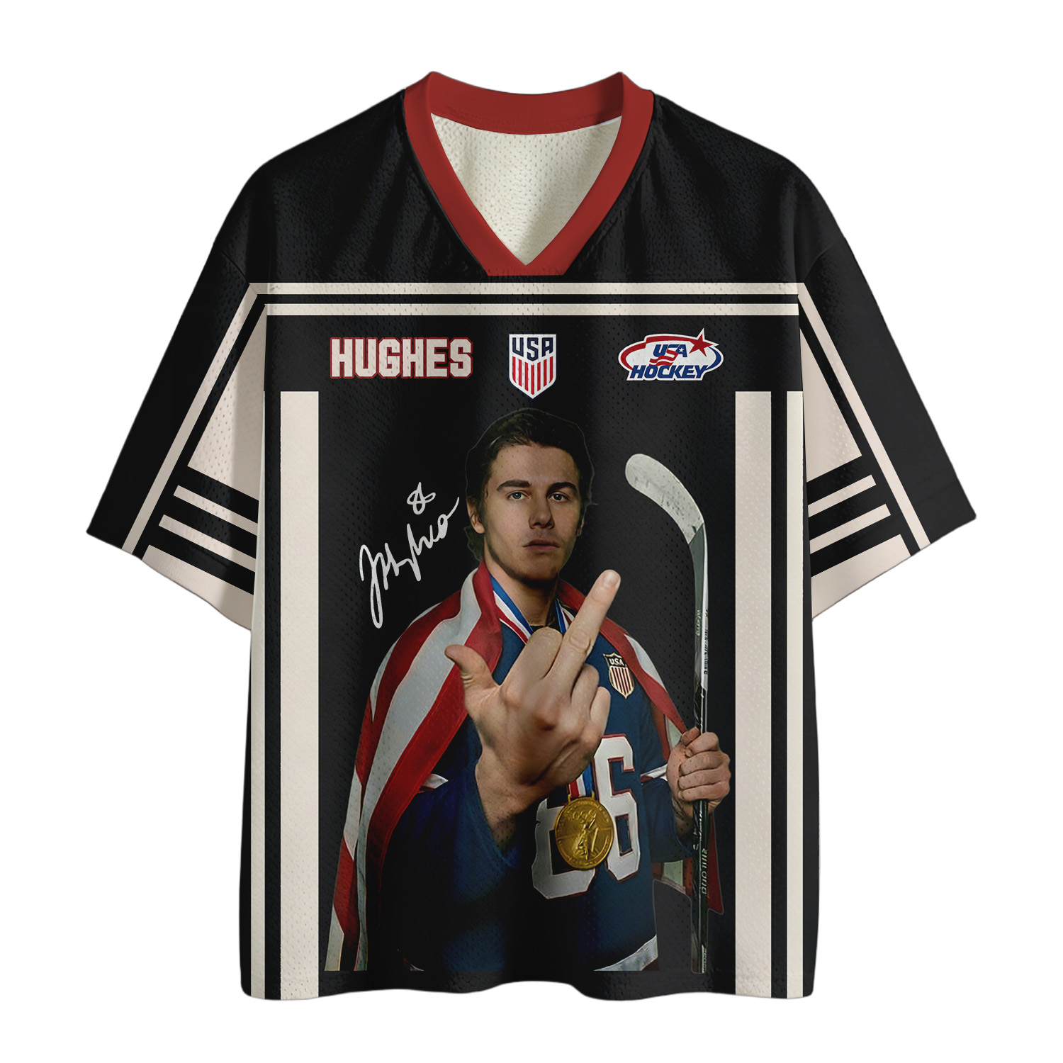 Jack Hughes Hockey Vintage Mesh Jersey