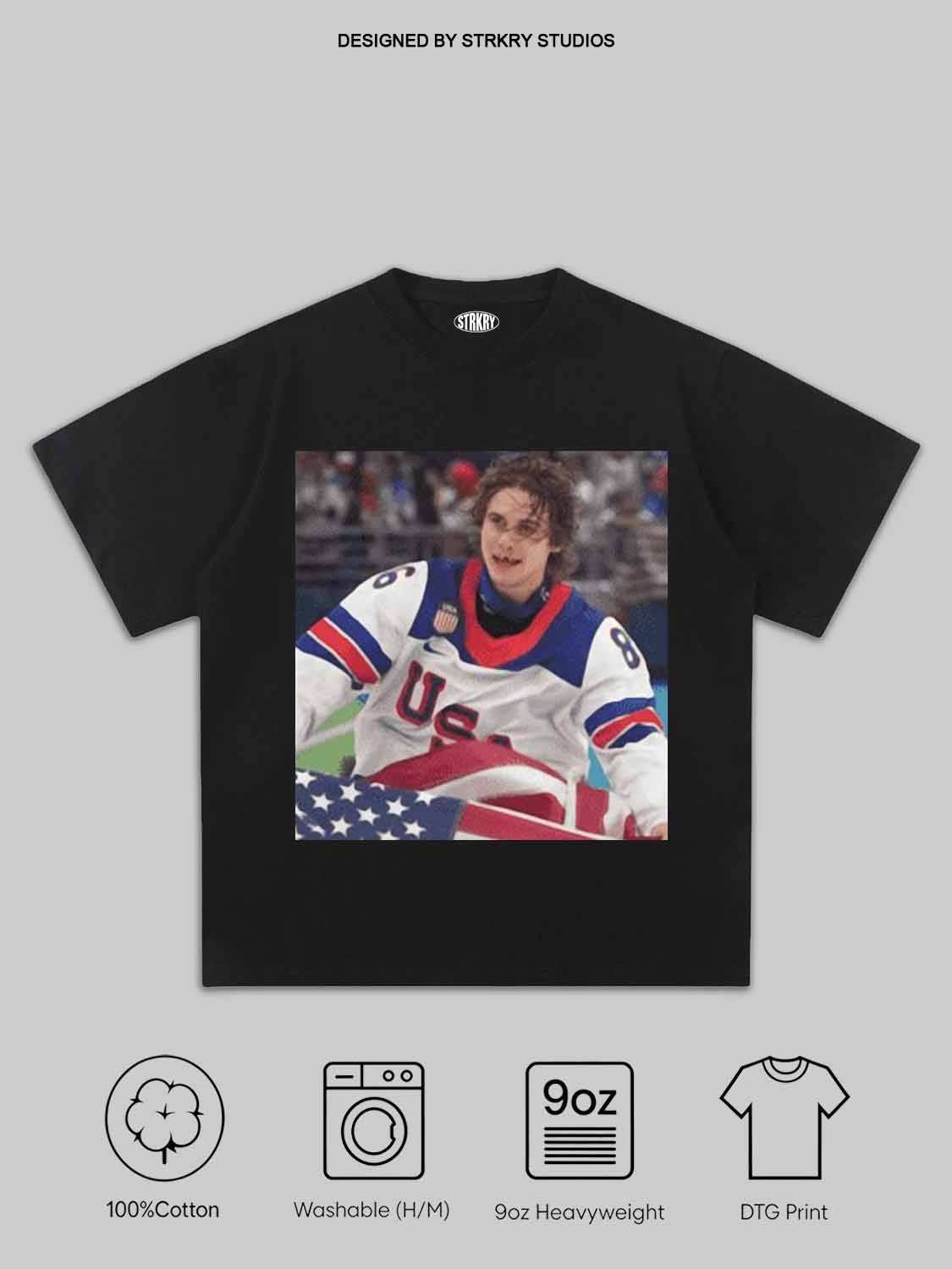 Jack Hughes middle finger TEE