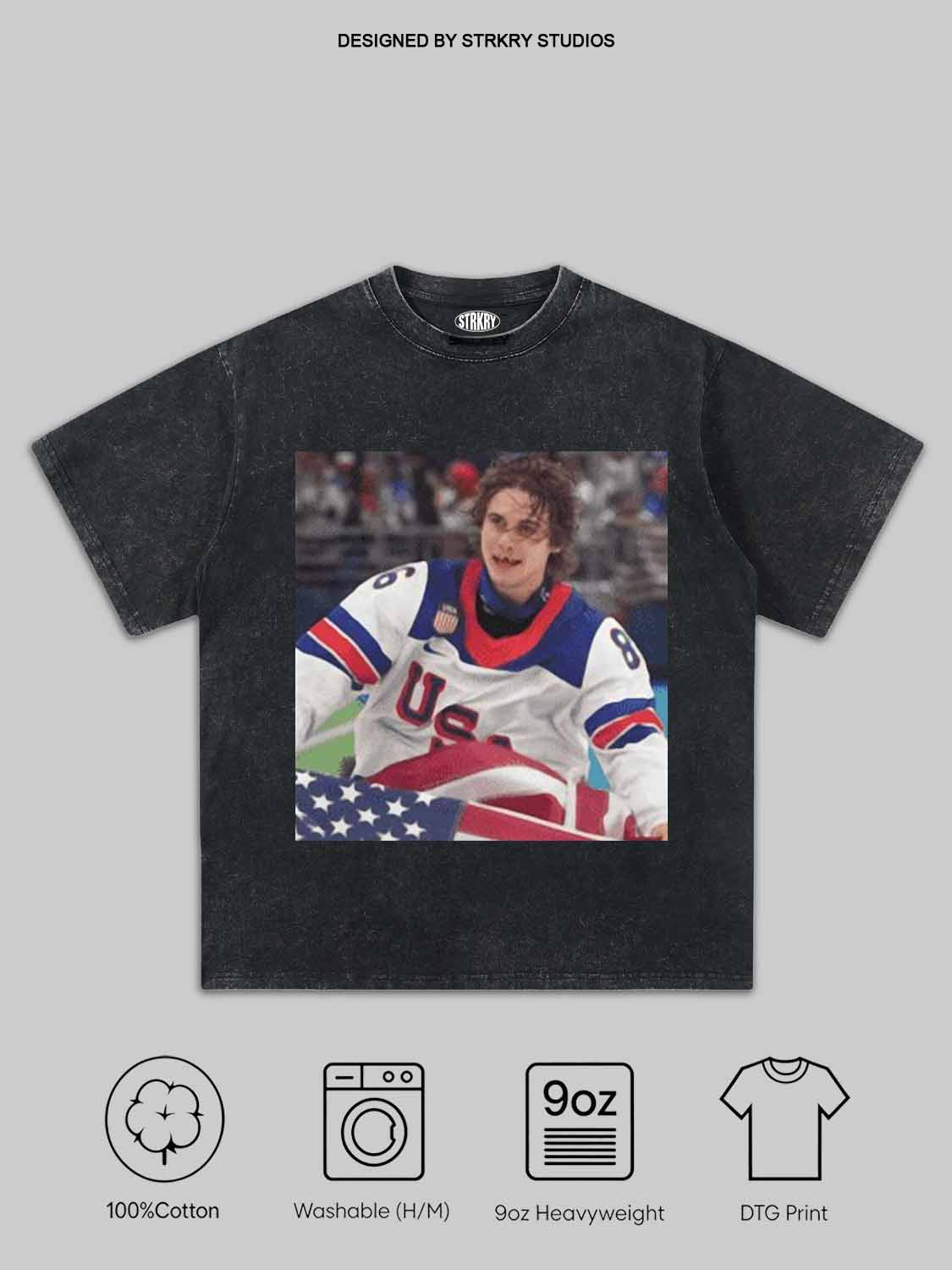 Jack Hughes middle finger TEE