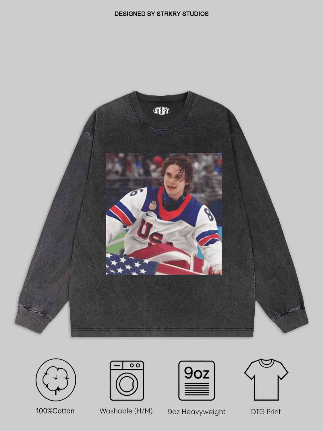 Jack Hughes middle finger TEE