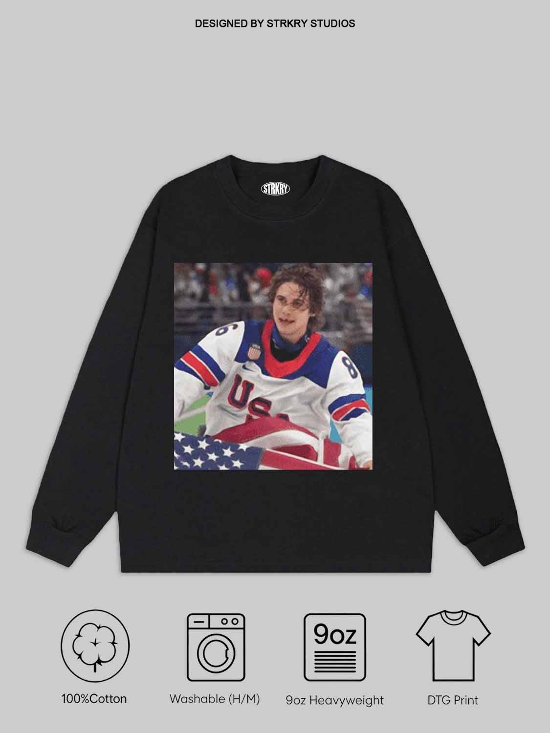 Jack Hughes middle finger TEE