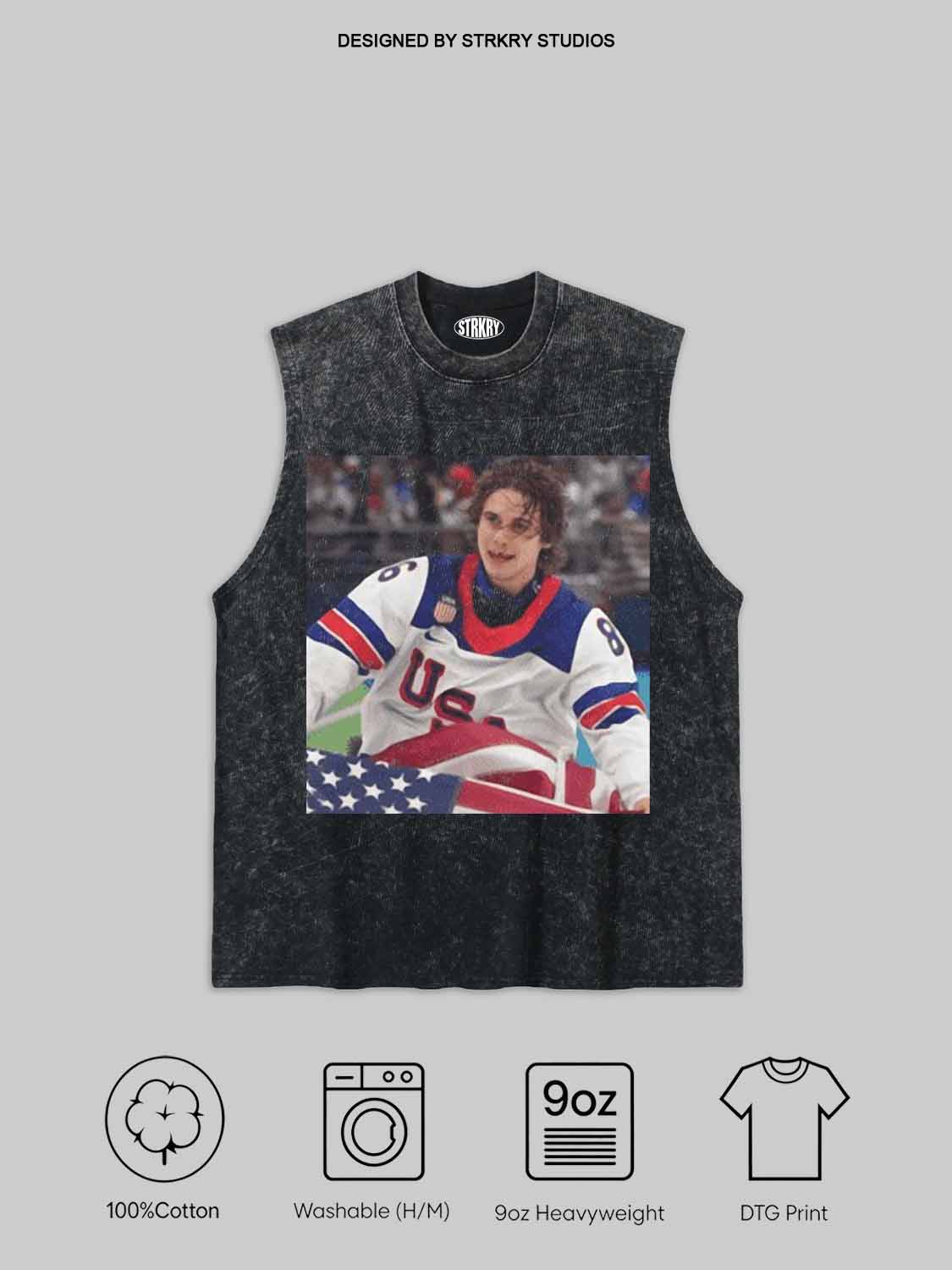 Jack Hughes middle finger TEE