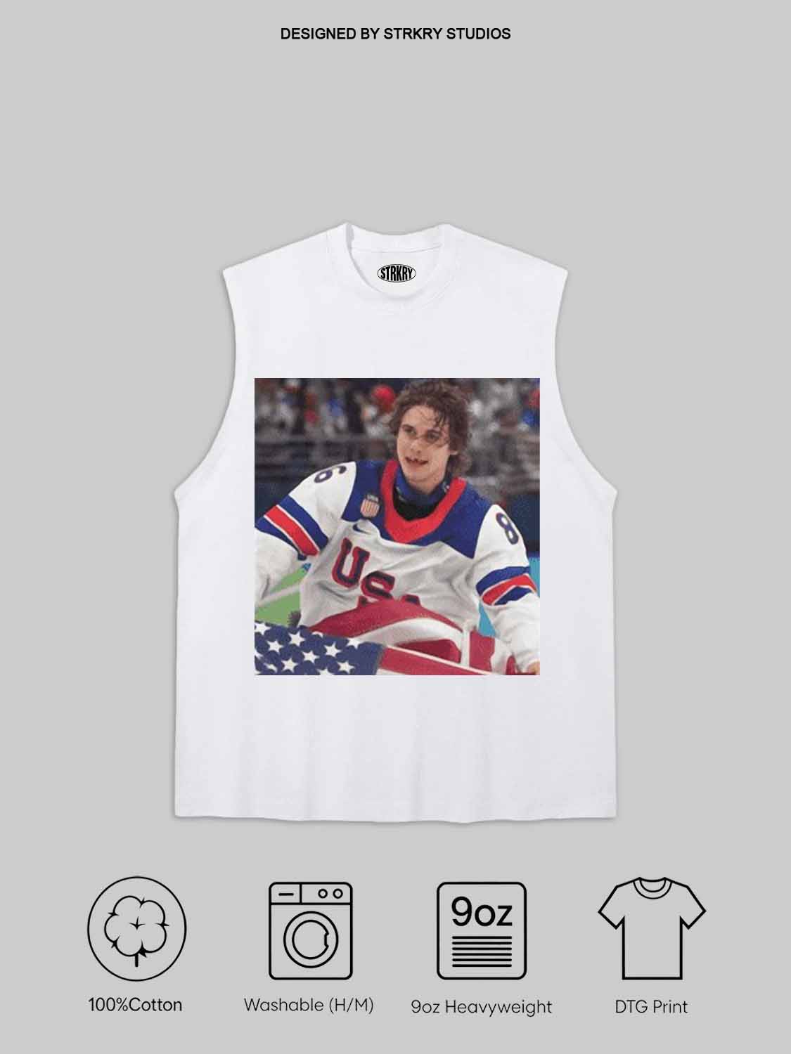 Jack Hughes middle finger TEE