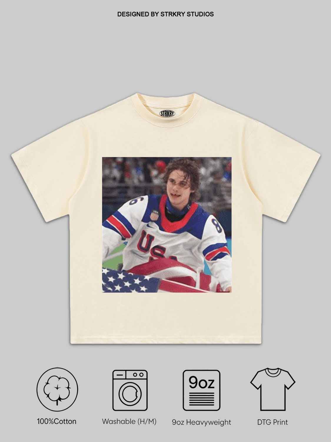 Jack Hughes middle finger TEE