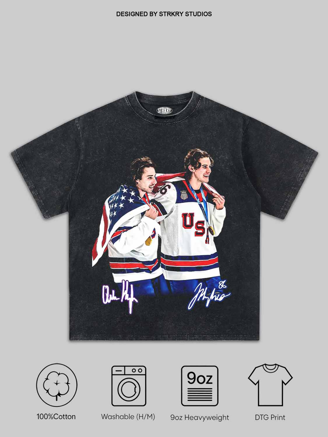 USA Gold Medal Hockey Champion Jack Hughes Quinn Hughes Tee