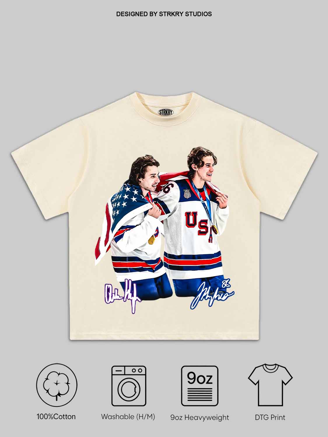 USA Gold Medal Hockey Champion Jack Hughes Quinn Hughes Tee