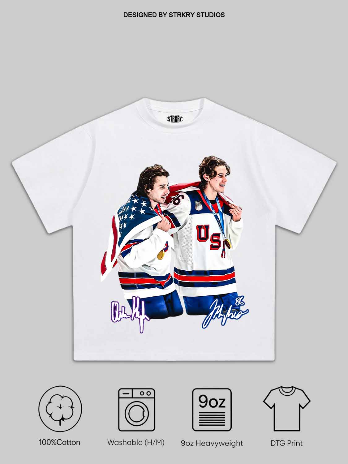 USA Gold Medal Hockey Champion Jack Hughes Quinn Hughes Tee