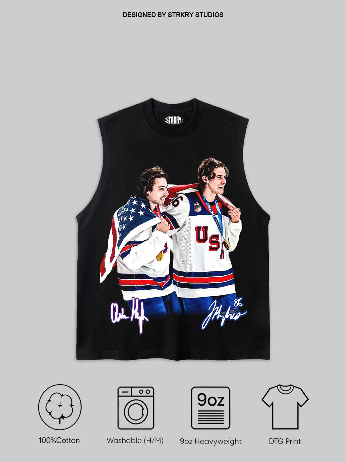 USA Gold Medal Hockey Champion Jack Hughes Quinn Hughes Tee