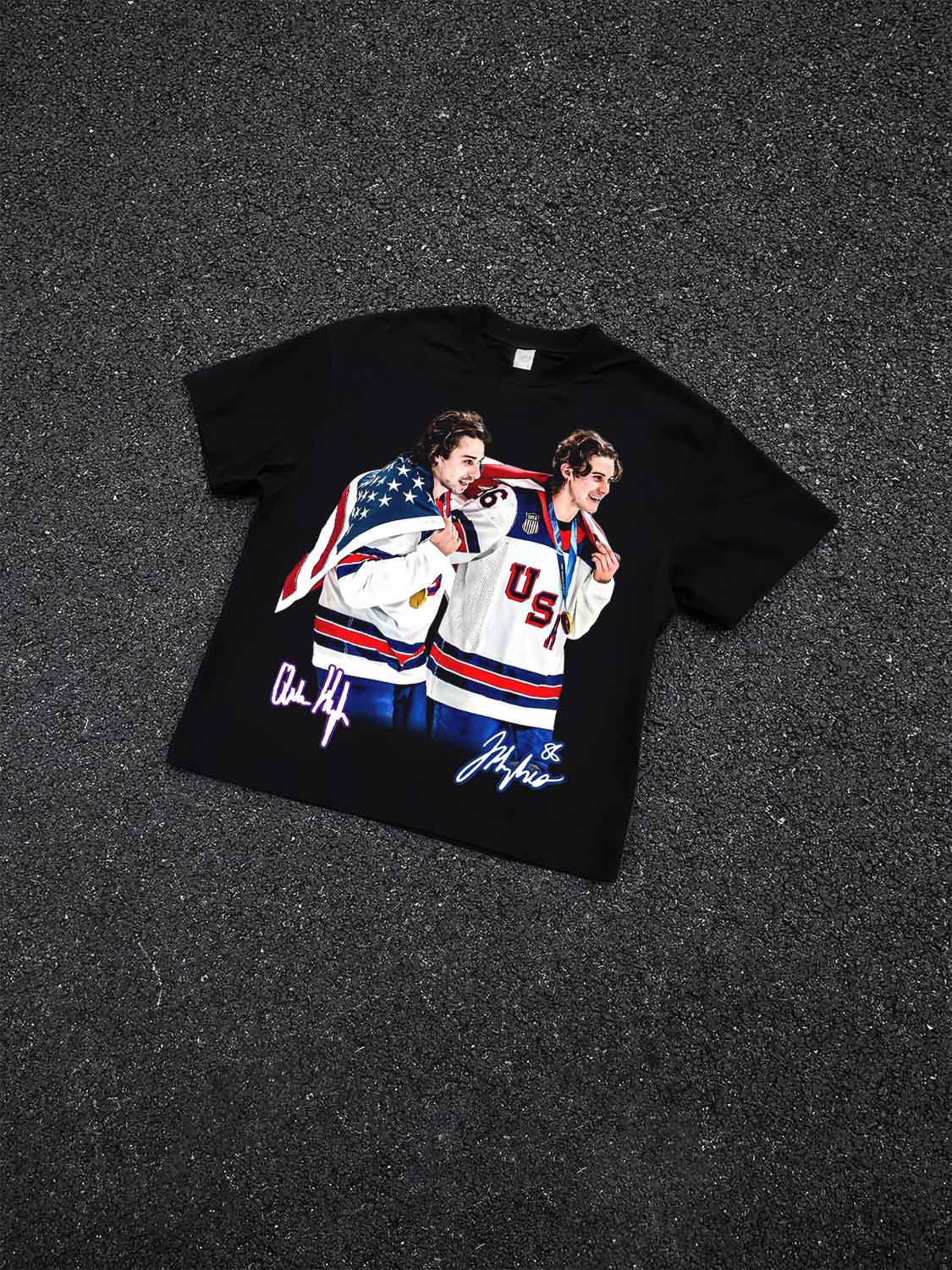 USA Gold Medal Hockey Champion Jack Hughes Quinn Hughes Tee