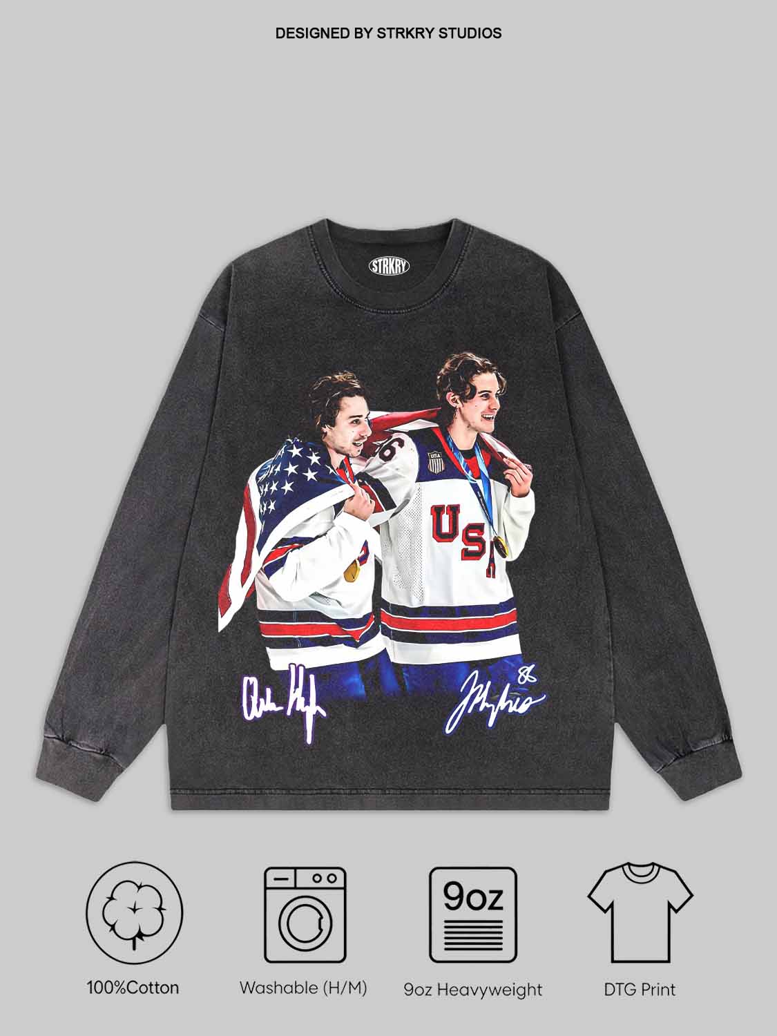 USA Gold Medal Hockey Champion Jack Hughes Quinn Hughes Tee