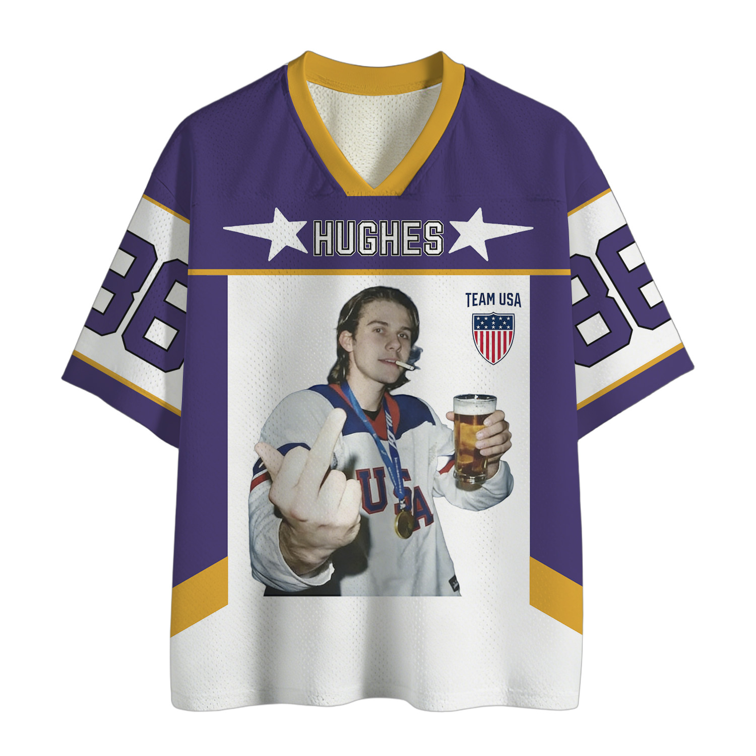 Jack Hughes Hockey Champion Vintage Mesh Jersey