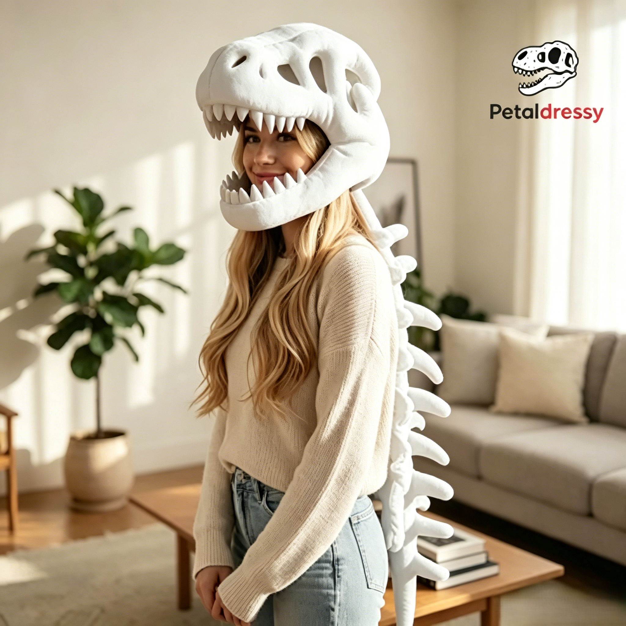 Fun Dinosaur Head Mask，petaldressy™