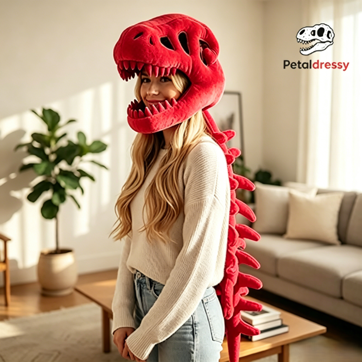 Fun Dinosaur Head Mask，petaldressy™