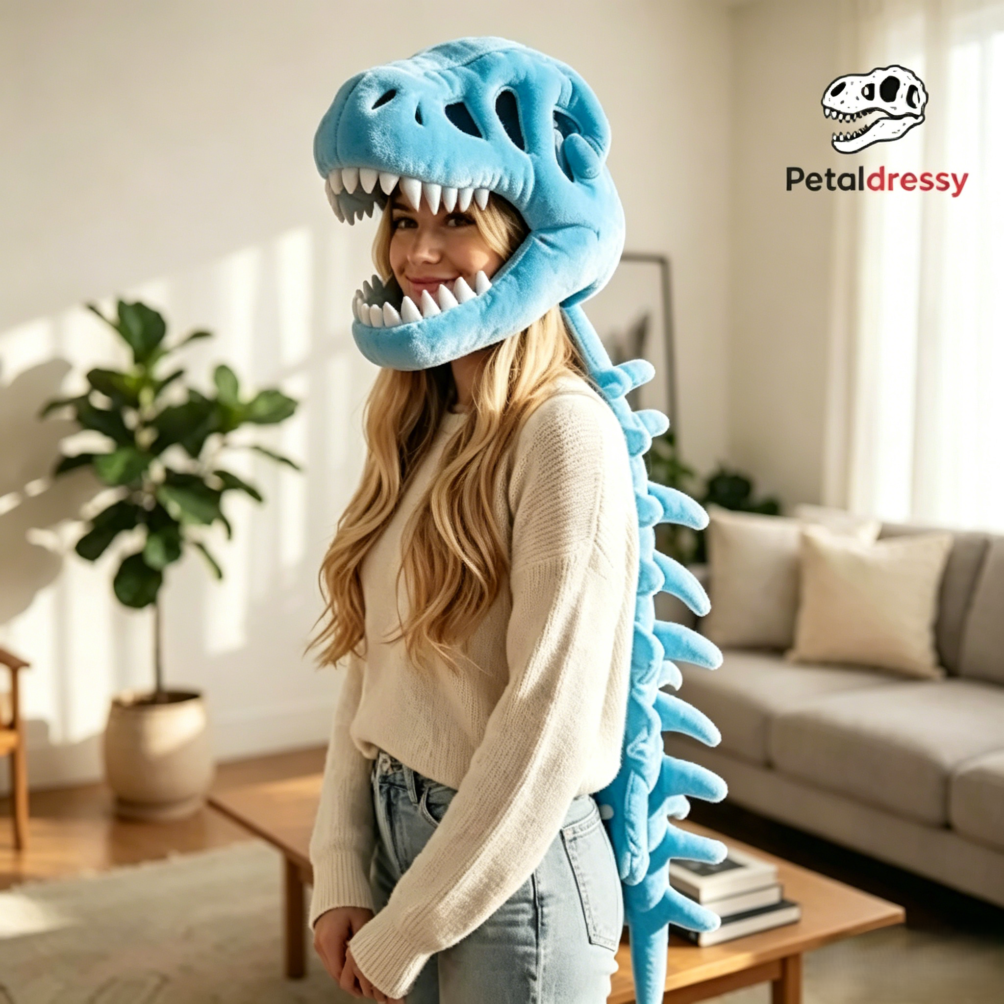 Fun Dinosaur Head Mask，petaldressy™