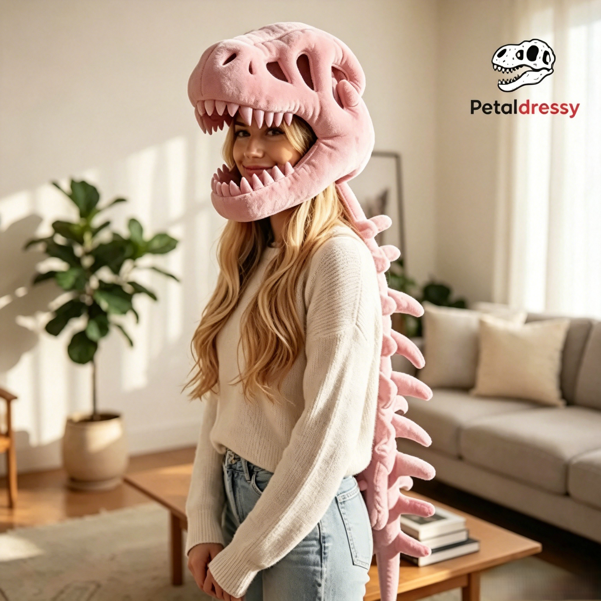 Fun Dinosaur Head Mask，petaldressy™