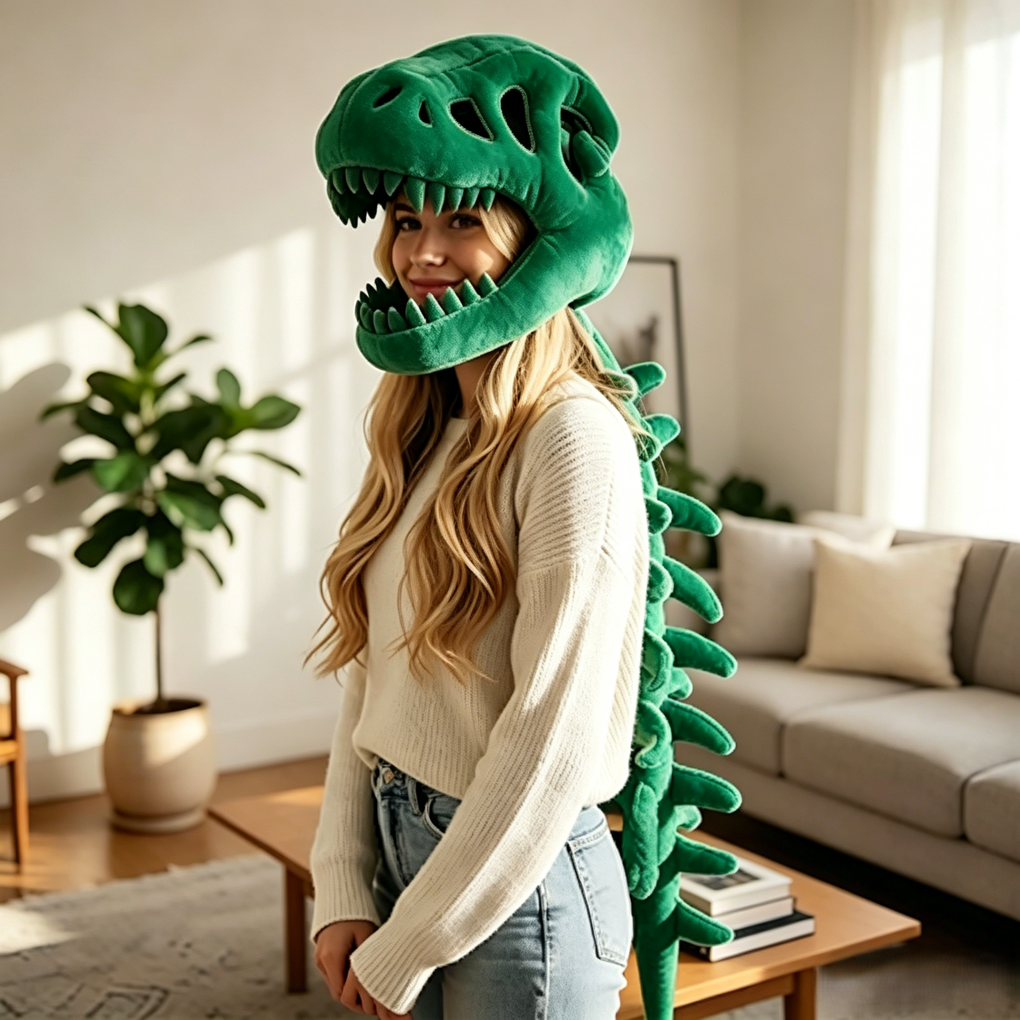 Fun Dinosaur Head Mask，petaldressy™